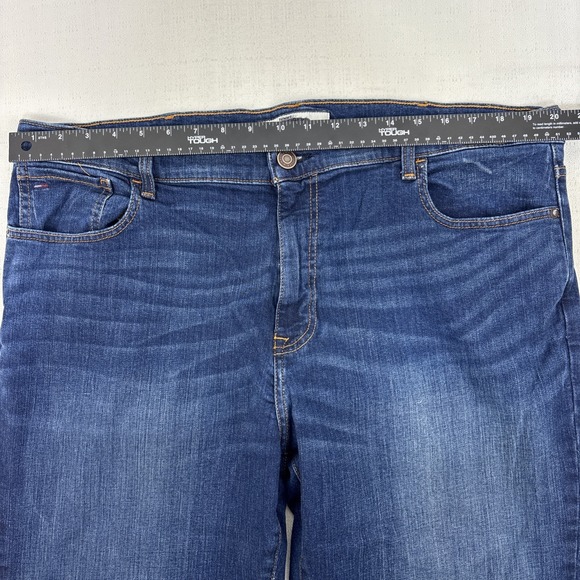 Tommy Hilfiger Men's Straight Dark Wash Jeans Size 40x30 Stretch Whiskered - Picture 12 of 14